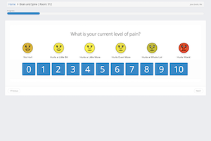 rounding-hourly Screenshot for patient feedback on pain level for hourly rounding with Palarum