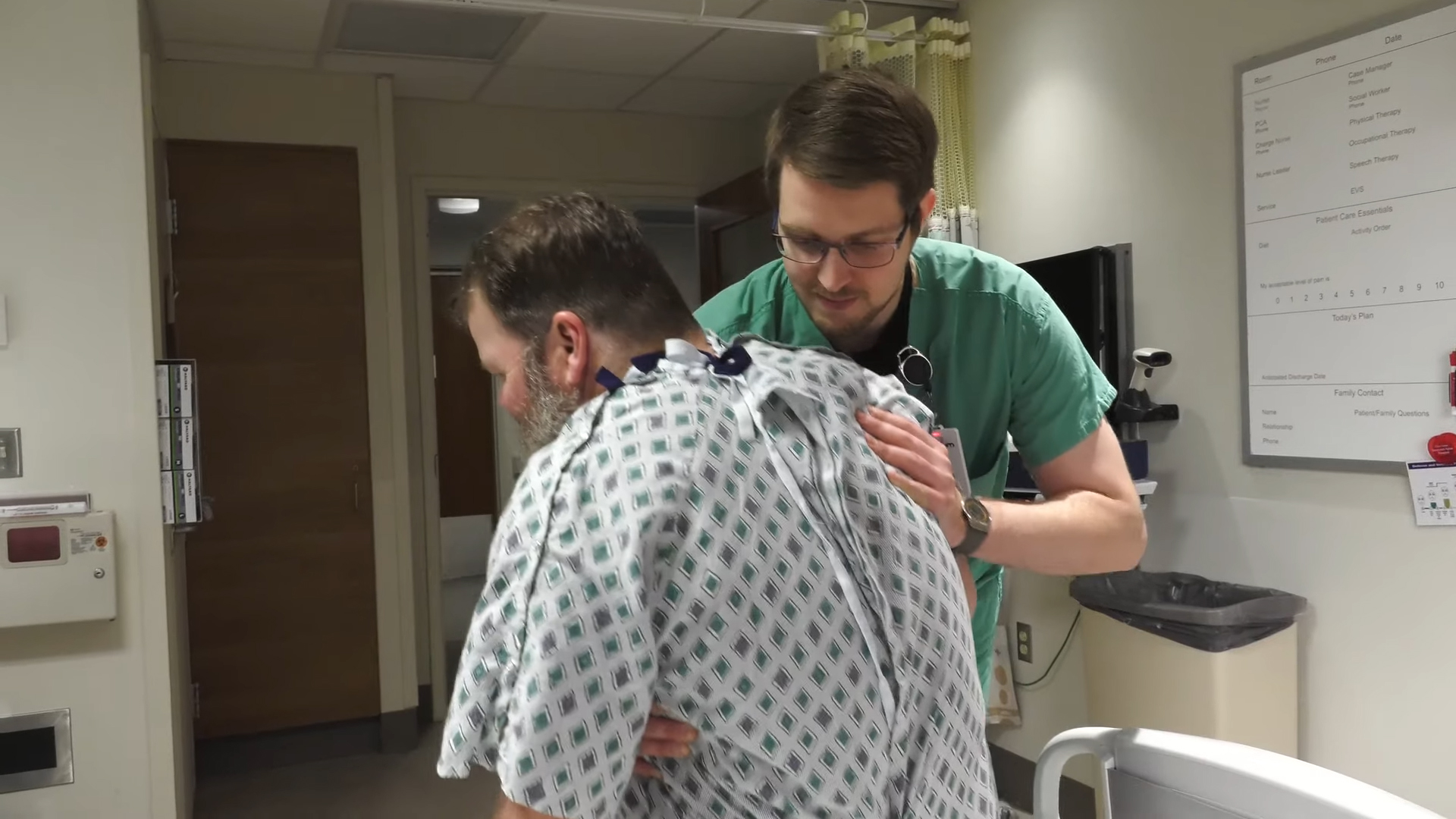 nurse helping patient